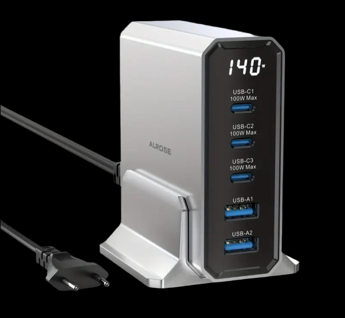 140W USB-C Ladestation mit Display
5-Port