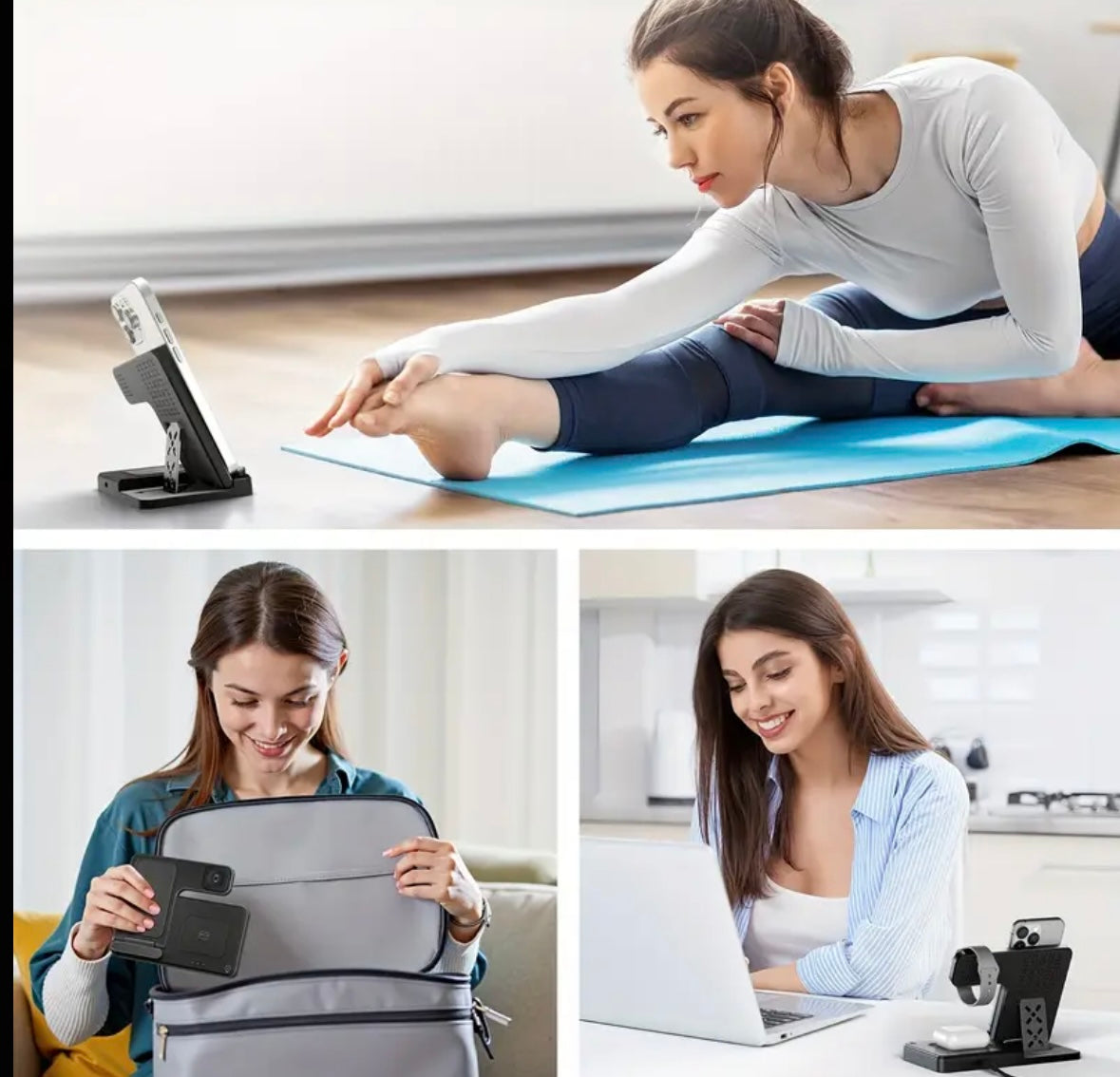 3-in-1 Wireless Ladestation für Smartphone, Smartwatch & Kopfhörer